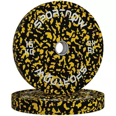 SPORTNOW Olympic Weight Plates with 5cm Holes, for Weight Lifting, 2 x 15KG - 1