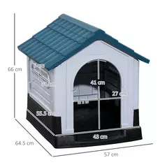 PawHut Outside Dog Kennel House, for Miniature Dogs, 64.5 x 57 x 66cm - 3