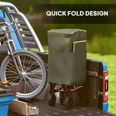 Outsunny Double Decker Folding Festival Trolley on Wheels, 200KG & 350L Capacity Collapsible Wagon Festival Trolley Cart with 134cm Extended for Camping Sports Shopping Garden and Beach, Grey - 6