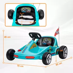 AIYAPLAY 6V Electric Go Kart for Kids with Music, Light, Horn, for 3-5 Years, Blue - 3