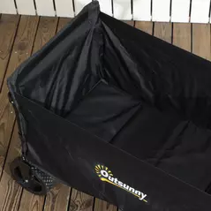 Outsunny 120L Festival Trolley on Wheels, Folding & Compact Camping Trolley Cart with Adjustable Handle for Garden, Beach, Fishing, Black - 9