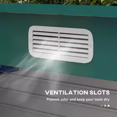 Outsunny 3.7 x 7.9ft Galvanised Steel Shed, with Latched Door and Padlock - Green - 6