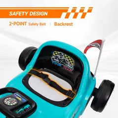 AIYAPLAY 6V Electric Go Kart for Kids with Music, Light, Horn, for 3-5 Years, Blue - 6