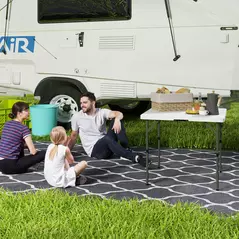 Outsunny 34/74cm Folding Camping Table, with Handle - White - 2