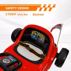AIYAPLAY 6V Electric Go Kart for Kids with Music, Light, Horn, for 3-5 Years, Red - 6