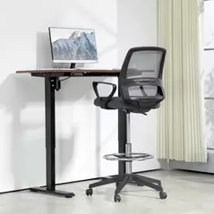 Vinsetto 102.5-126cm Draughtsman Office Chair, with Footrest - Grey - 2