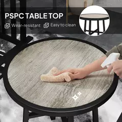 Outsunny 3 Piece Patio Bistro Set with Plastic Top, 2 Stackable Chairs, Galvanised Steel Frame, Grey - 5