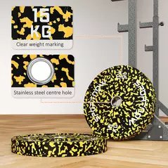 SPORTNOW Olympic Weight Plates with 5cm Holes, for Weight Lifting, 2 x 15KG - 6