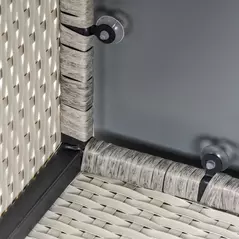 Outsunny Square PE Wicker Rattan Table, with Glass Top - Light Grey - 9