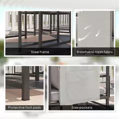 Outsunny Nine-Piece Steel Frame Garden Dining Set - Grey - 7