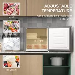 HOMCOM 35L Mini Freezer, -24℃ to -14℃ Temperature - Grey - 4