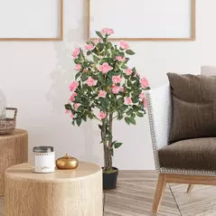 HOMCOM Set of Two Faux Rose Plants, with Pots - 7