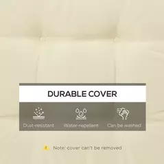 Outsunny Set of 4 Garden Seat Cushion with Ties, 42 x 42cm Replacement Dining Chair Seat Pad, Cream White - 5