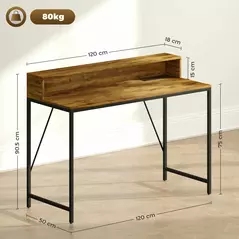 HOMCOM 120cm Computer Desk with LED Lights and Power Outlets, Gaming Desk with Monitor Stand, Computer Table with Remote for Home Office Study, Rustic Brown - 3