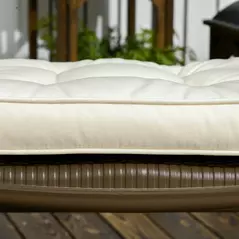 Outsunny Set of 4 Garden Seat Cushion with Ties, 42 x 42cm Replacement Dining Chair Seat Pad, Cream White - 9