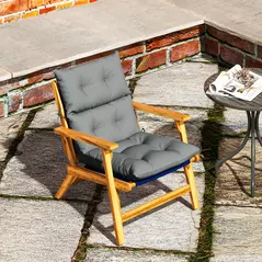 Outsunny 115 x 56cm Rocking Chair Padded Seat Cushion - Light Grey - 8
