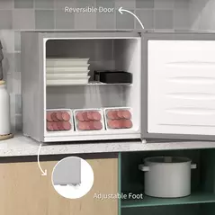 HOMCOM 35L Mini Freezer, -24℃ to -14℃ Temperature - Grey - 6