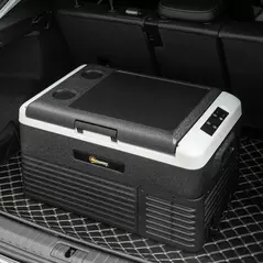 Outsunny 30L Portable Car Refrigerator - Grey and Black - 9