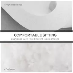 Outsunny Set of 4 Garden Seat Cushion with Ties, 42 x 42cm Replacement Dining Chair Seat Pad, Cream White - 4