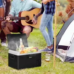 Outsunny 30L Portable Car Refrigerator - Grey and Black - 2