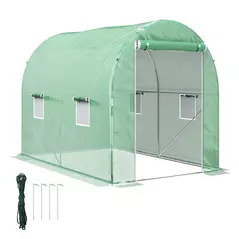 Outsunny 300 x 195cm Walk-In Tunnel Greenhouse - Green - 1