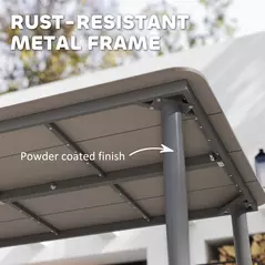 Outsunny Garden Table, Outdoor Dining Table for 6 People, 160 x 90 x 74 cm, with Rust Resistant Metal Frame, WPC Top, for Balcony, Terrace, Dark Grey - 5