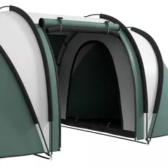 Outsunny Two-Man Tent, with Bedrooms, Living Room and Canopy - Dark Green - 8