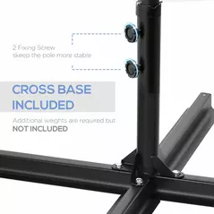 Outsunny 2.5M Garden Cantilever Parasol, Offset Roma Patio Umbrella Hanging Sun Shade Canopy Shelter with 360° Rotation and Cross Base, Dark Grey - 6