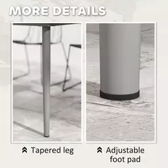 Outsunny Garden Table, Outdoor Dining Table for 6 People, 160 x 90 x 74 cm, with Rust Resistant Metal Frame, WPC Top, for Balcony, Terrace, Dark Grey - 7