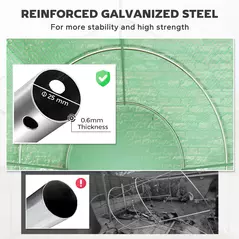 Outsunny 300 x 195cm Walk-In Tunnel Greenhouse - Green - 8