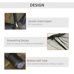 Outsunny 2.3m Umbrella Table Screen Outdoor Patio Cover Mosquito Insect Net Zipped Door - 4