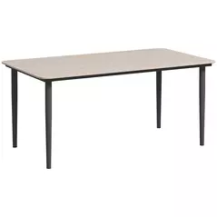 Outsunny Garden Table, Outdoor Dining Table for 6 People, 160 x 90 x 74 cm, with Rust Resistant Metal Frame, WPC Top, for Balcony, Terrace, Light Grey - 1