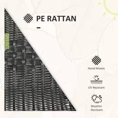 Outsunny 3 Pieces Rattan Bistro Set - Black - 6