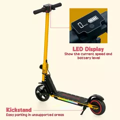SPORTNOW Folding Electric Scooter for Kids, with Dual Brakes, Front Suspension, LED Colourful Lights - 9