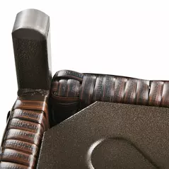 Outsunny Rattan Garden Coffee Table, 55.5 cm Square Wicker Patio Side Coffee Table with 4 cm Umbrella Hole, Metal Bottom and Slatted Top for Outdoor, Balcony, Brown - 8