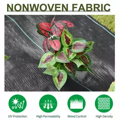 Outsunny 1m x 50m Weed Control Membrane, Heavy Duty Weed Control Barrier Fabric, 90gsm Ground Cover for Patios, Garden, Flower beds, Landscaping - 6