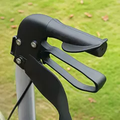 HOMCOM 2 in 1 Wheelchair Transport Chair & Folding Rollator Walker with Seat, Backrest, Footrest, Lightweight Walking Frame with Bag, Adjustable Height, 4 Wheeled Walker for Seniors, Pearl Blue - 9