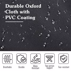 Outsunny Single Person Camping Bed Folding Cot Outdoor Patio Portable Military Sleeping Bed Travel Guest Leisure Fishing with Side Pocket and Carry Bag - Black - 6