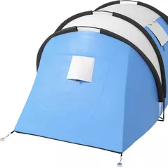 Outsunny Two-Man Tent, with Bedrooms, Living Room and Canopy - Blue - 9