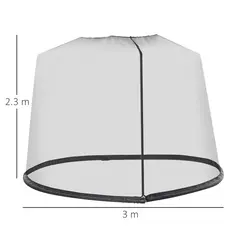 Outsunny 2.3m Umbrella Table Screen Outdoor Patio Cover Mosquito Insect Net Zipped Door - 3