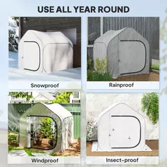 Outsunny 150 x 148cm Pop-Up Greenhouse - White - 8