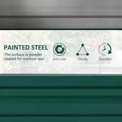 Outsunny Raised Beds for Garden, Galvanized Outdoor Planters, for Herbs and Vegetables, Use for Patio, Backyard, Balcony, Green - 4