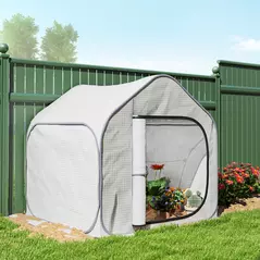 Outsunny 150 x 148cm Pop-Up Greenhouse - White - 9