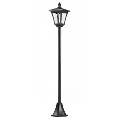 Outsunny Outdoor Garden Solar Post Lamp Sensor Dimmable LED Lantern Bollard Pathway 1.6M Tall – Black - 1