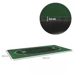 SPORTNOW Professional Poker Mat, Six-Player Water-resistant Poker Table with Felt Surface, Carry Bag, Green - 3