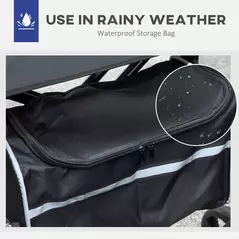 HOMCOM 2 in 1 Wheelchair Transport Chair & Folding Rollator Walker with Seat, Backrest, Footrest, Lightweight Walking Frame with Bag, Adjustable Height, 4 Wheeled Walker for Seniors, Pearl Blue - 6