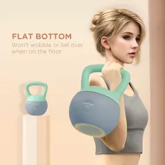 SPORTNOW 6KG Soft Kettlebell, Kettlebell with Non-Slip Handle for Home Gym, Weight Lifting, Strength Training, Green/Grey - 6