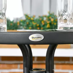 Outsunny 3 Pieces Rattan Bistro Set - Black - 8