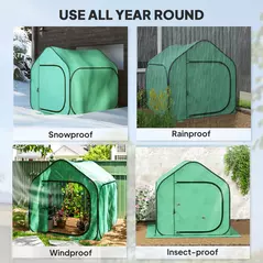 Outsunny 150 x 148cm Pop-Up Greenhouse - Green - 8