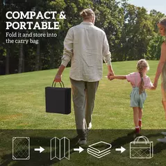 Outsunny Reversible Outdoor Rug with Carry Bag, Waterproof Plastic Straw Mat for Garden, Deck, RV, Picnic, Beach, Camping, 182 x 274cm, Dark Blue and White - 4